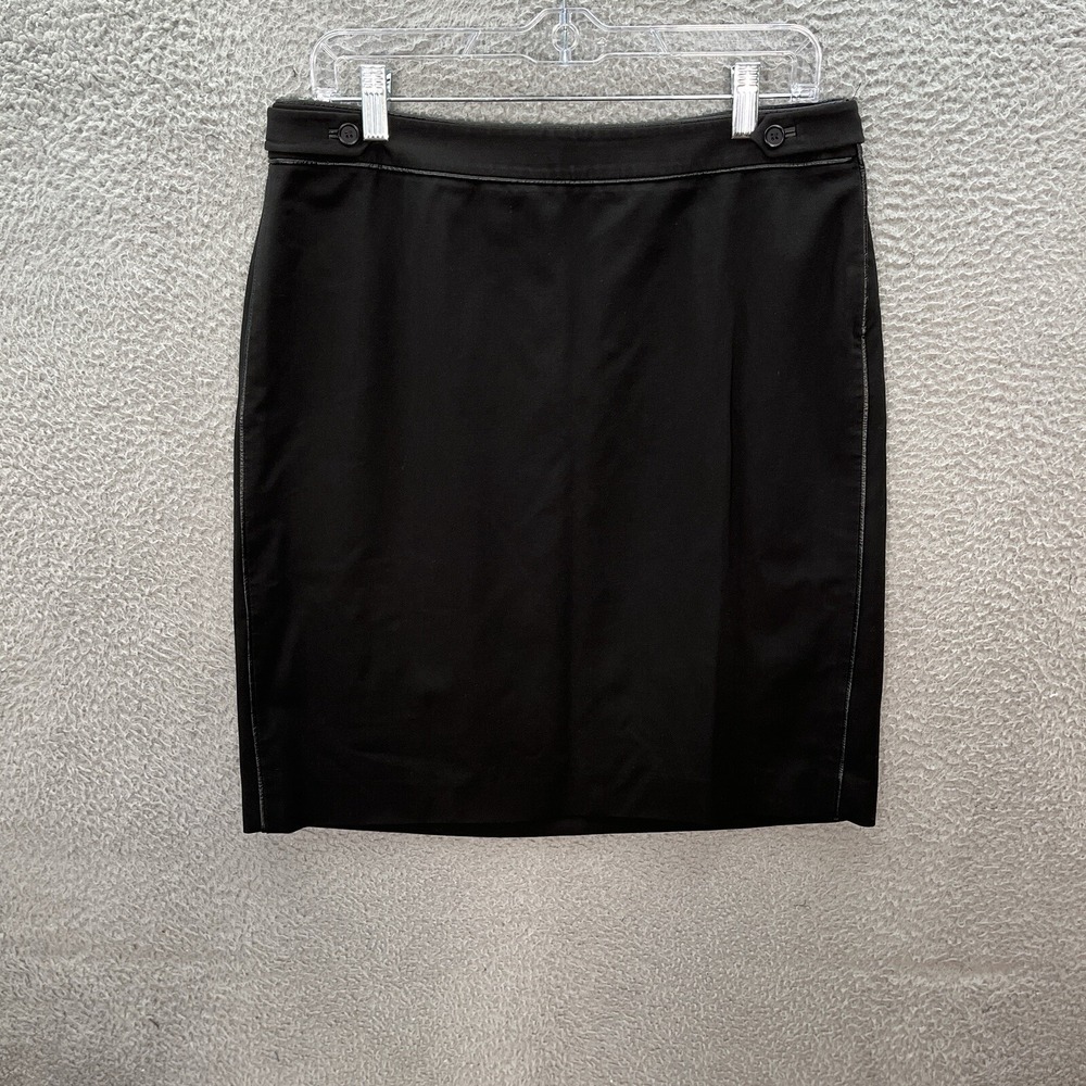 Ann Taylor‎ Skirt Womens 12 Black Straight Knee Length Lined Classic Careerwear